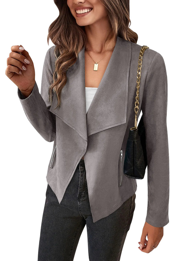 Women’s Open Front Cropped Jacket - Veloura