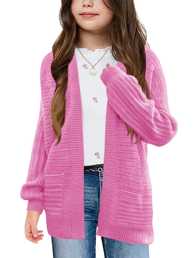 Girls’ Cable Knit Cardigan - Veloura