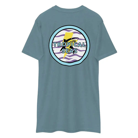 Unisex Heavyweight Cotton T-Shirt with Shark Graphic Icon – Charcoal Heather S-4XL