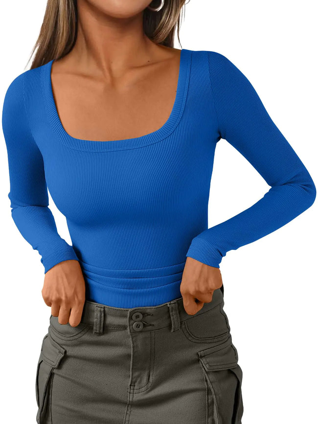 Women’s Square Neck Ribbed Top - Veloura