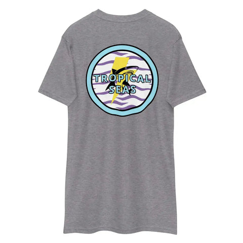 Unisex Heavyweight Cotton T-Shirt with Shark Graphic Icon – Charcoal Heather S-4XL