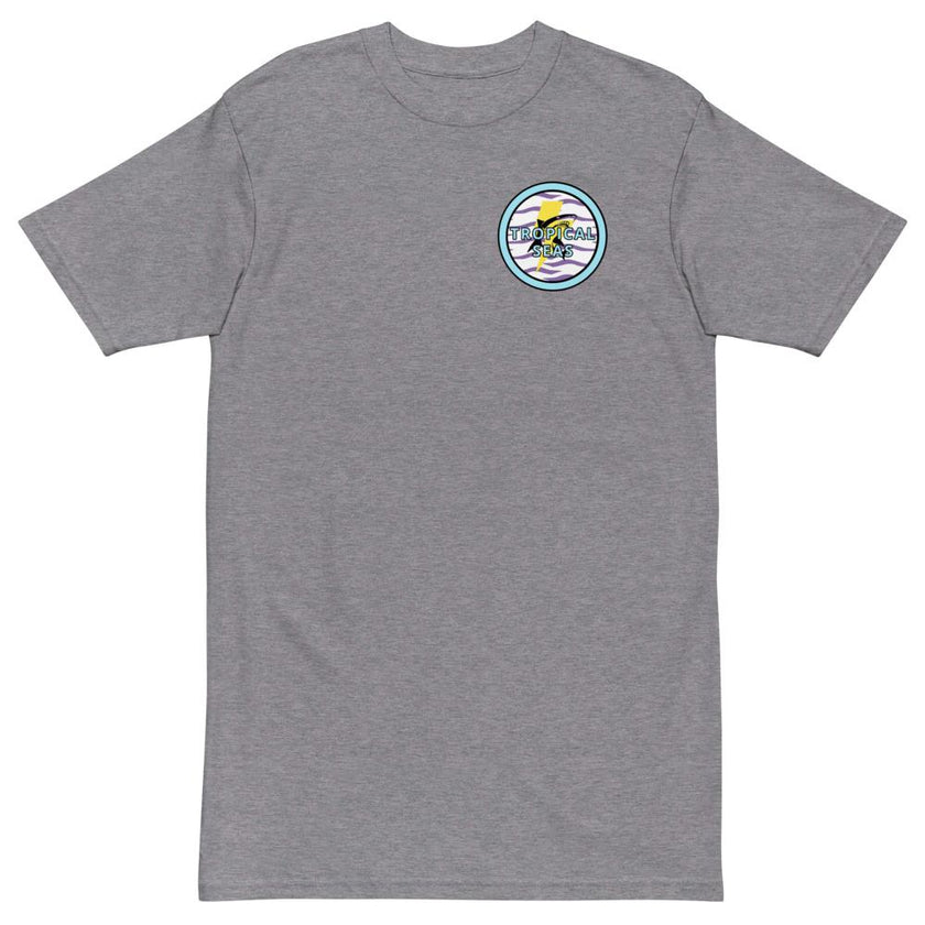 Unisex Heavyweight Cotton T-Shirt with Shark Graphic Icon – Charcoal Heather S-4XL