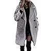 Women’s Mid-Length Textured Fleece Overcoat – Button-Front Winter Jacket – Multi-Color S-XXL