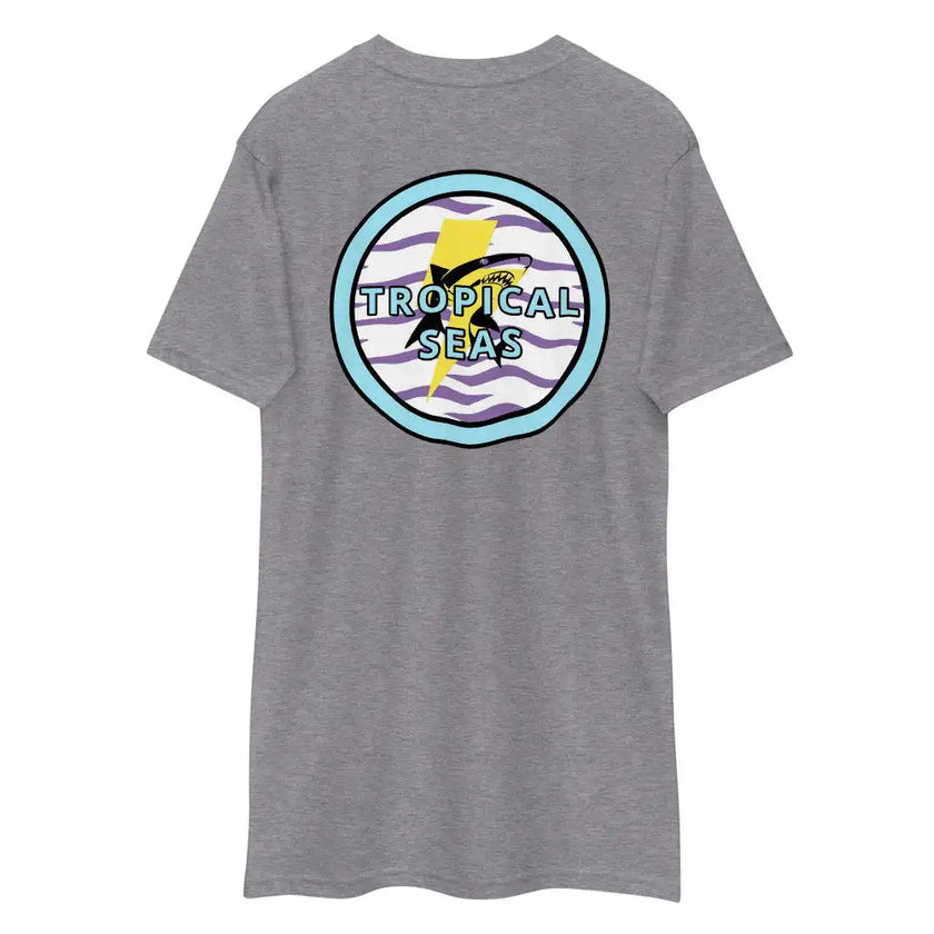 Unisex Heavyweight Cotton T-Shirt with Shark Graphic Icon – Charcoal Heather S-4XL