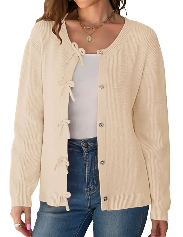 Women’s Bow Button Cardigan - Veloura