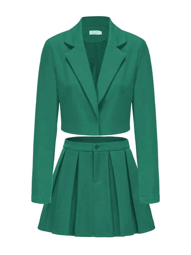 Women’s Blazer & Pleated Skirt Set - Veloura