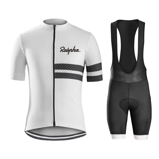 Unisex Two-Piece Cycling Jersey and Bib Shorts Set – Breathable Quick-Dry Performance Gear – Black – XS-4XL