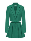 Women’s Blazer & Pleated Skirt Set - Veloura