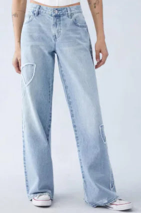 Women’s Embroidered Butterfly Jeans - Veloura