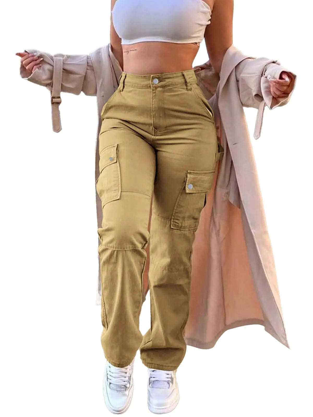 Women’s High-Waisted Y2K Cargo Pants - Veloura